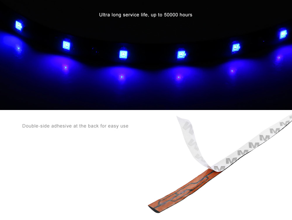 Waterproof 30CM 15 LEDs Car Lighting Daytime Running Lights Flexible Decorative Strip