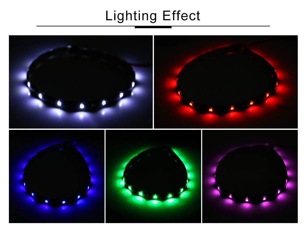 Waterproof 30CM 15 LEDs Car Lighting Daytime Running Lights Flexible Decorative Strip