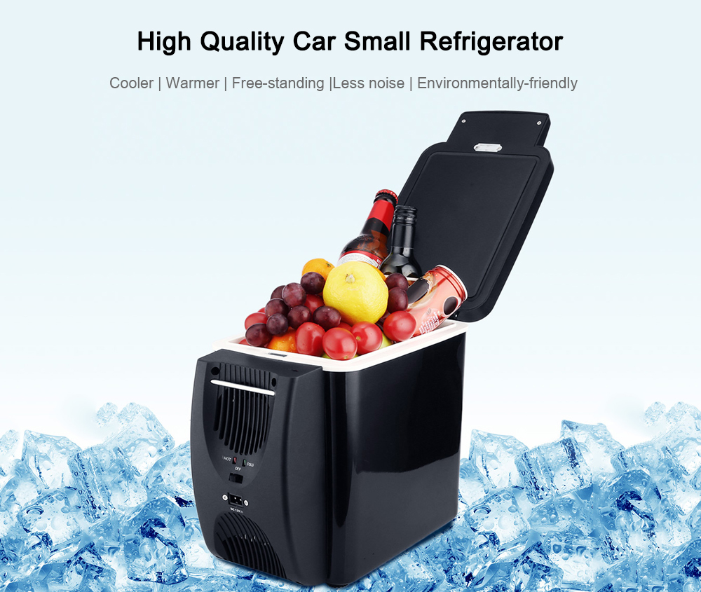 BLD - 06 High Quality Car Small Refrigerator 6L Dual Hole Heat Dissipation 12V 4 Holder  - Black