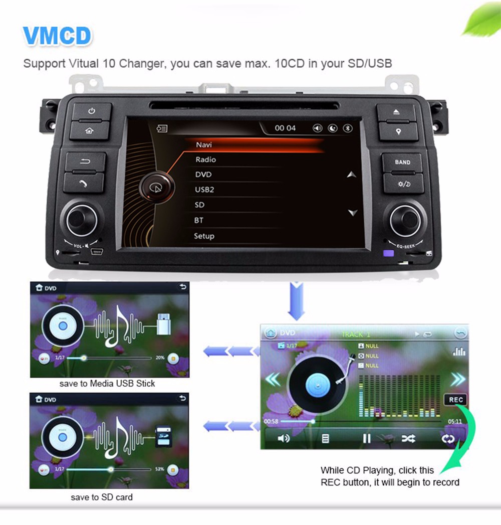 DJ7062 Single Din WCE Car DVD Player GPS Navigation Universal In-dash Auto Radio Audio Stereo