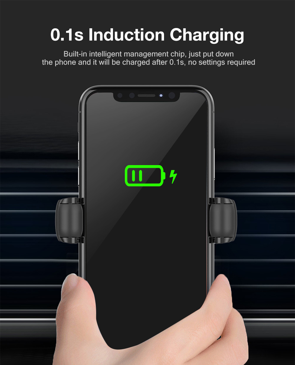 CW5 2 in 1 New-generation Rolling Elastic Car Phone Holder Wireless Charging 75% Efficiency
